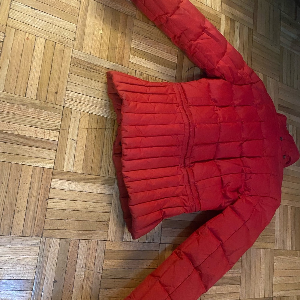 Women's Red Quilted Puffer Jacket